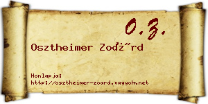 Osztheimer Zoárd névjegykártya